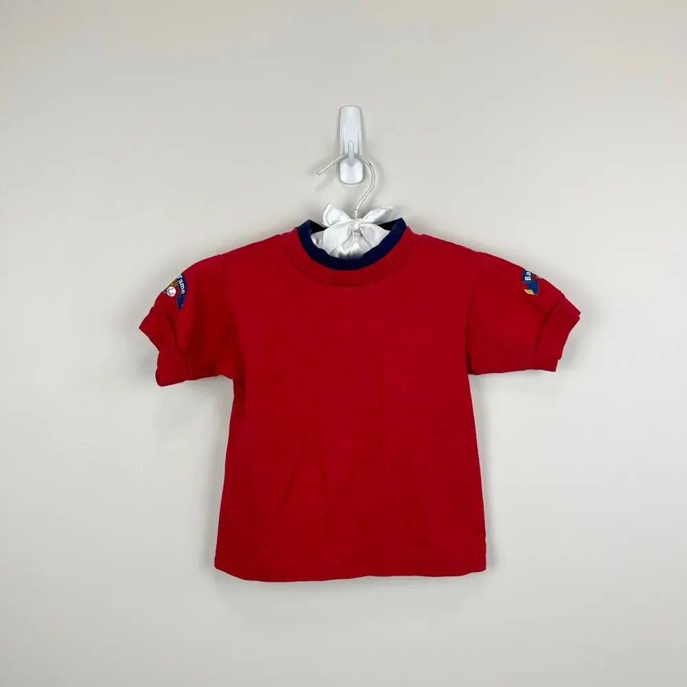 Vintage OshKosh B'gosh Short Sleeve Red Baseball Tee Shirt 12 Months USA